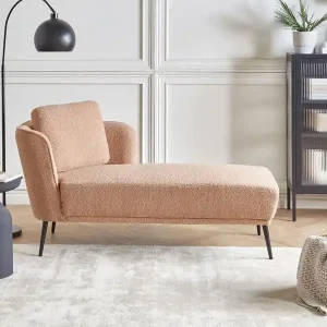 ARTHEZE - Chaise longue - Beige - Linkszijdig - Bouclé Actieprijs