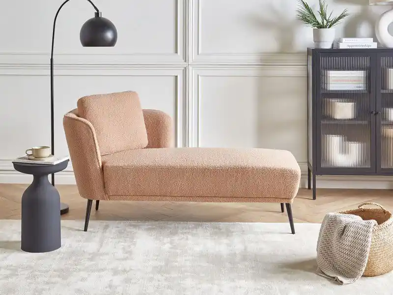ARTHEZE - Chaise longue - Beige - Linkszijdig - Bouclé Actieprijs