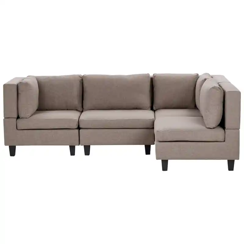UNSTAD - 4-zitsbank modulair - Bruin - Linkszijdig - Polyester Op = Op