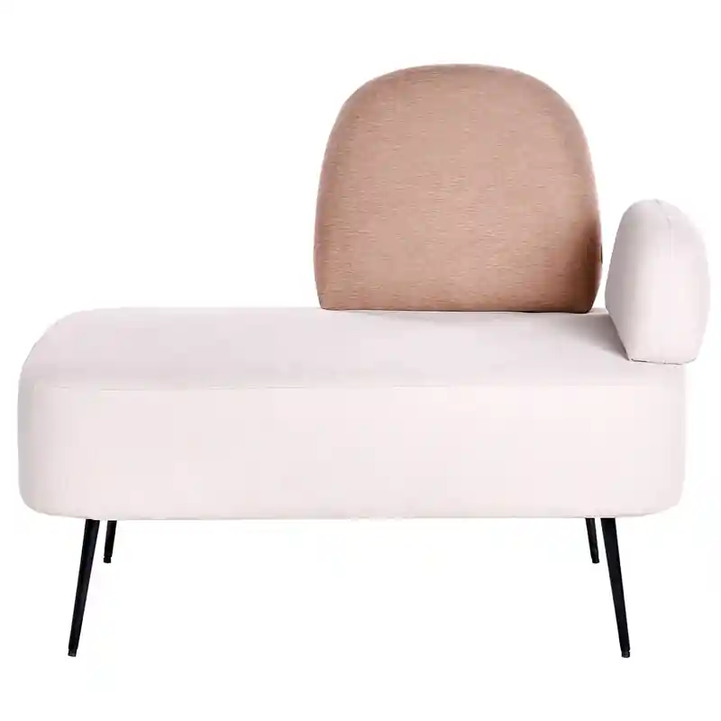 ARCEY - Chaise longue - Lichtbeige - Rechtszijdig - Stof Betaalbaar