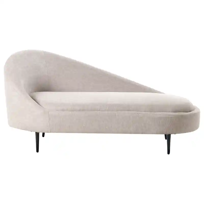 VALREAS - Chaise longue - Taupe - Linkszijdig - Polyester Populair