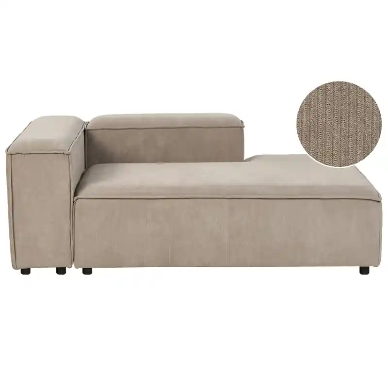ARDAL - Chaise longue - Lichtbruin - Linkszijdig - Corduroy Beperkte Voorraad