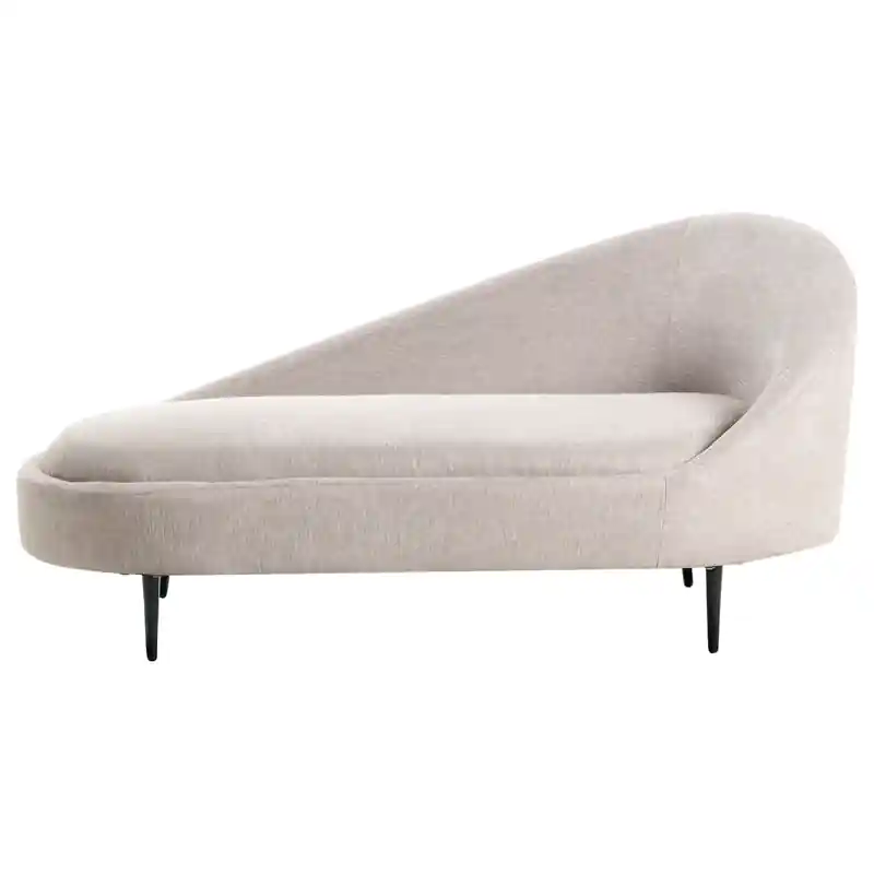 VALREAS - Chaise longue - Taupe - Rechtszijdig - Polyester Koop Vandaag