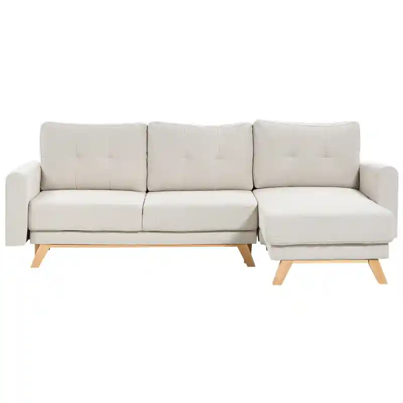 Uitverkoop SIRO - Slaapbank - Lichtbeige - Linkszijdig - Polyester
