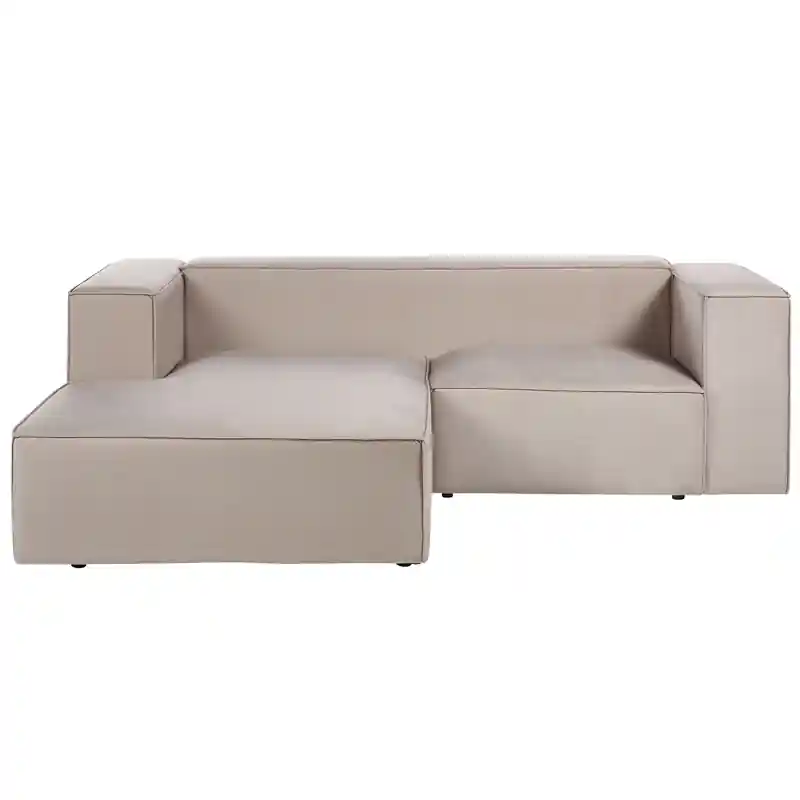 VERNON - Hoekbank 2-zits - Taupe - Rechtszijdig - Polyester Nieuw