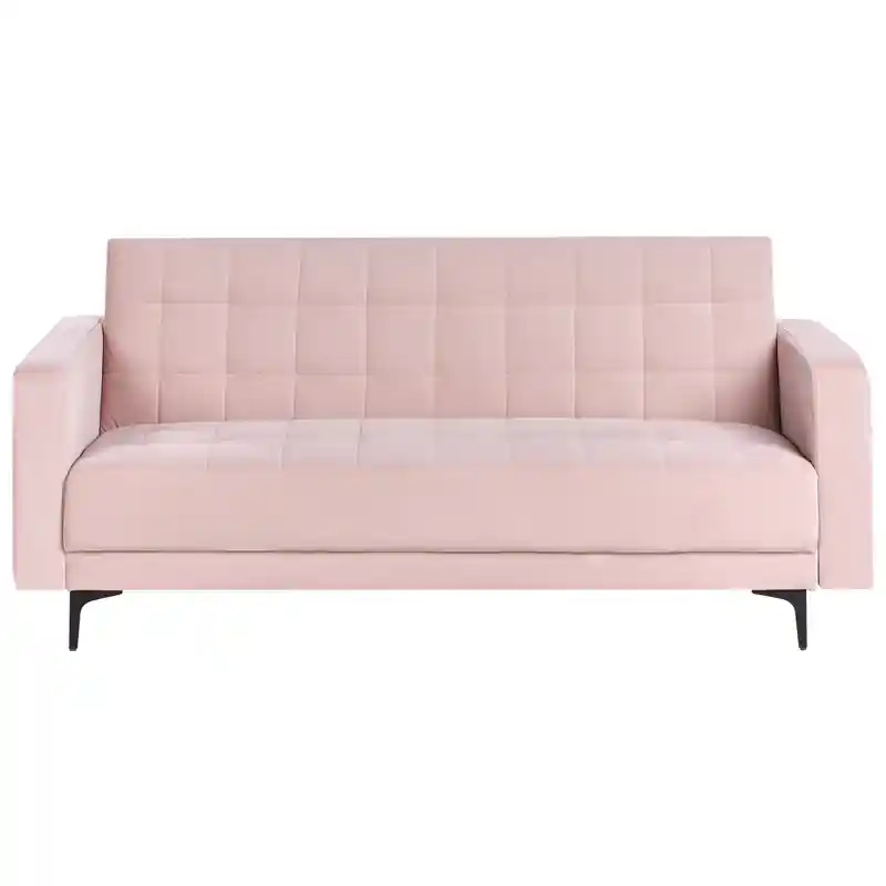 ABERDEEN - Driezitsbank - Pastelroze - Fluweel Luxe