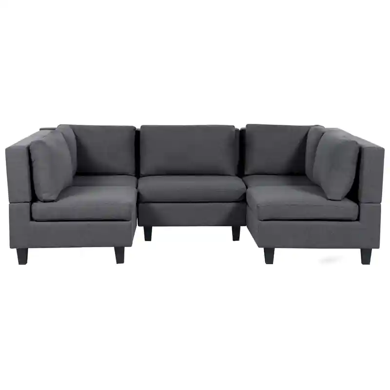 UNSTAD - Modulaire bank - Donkergrijs - 5-zits - Polyester Nieuwe Collectie