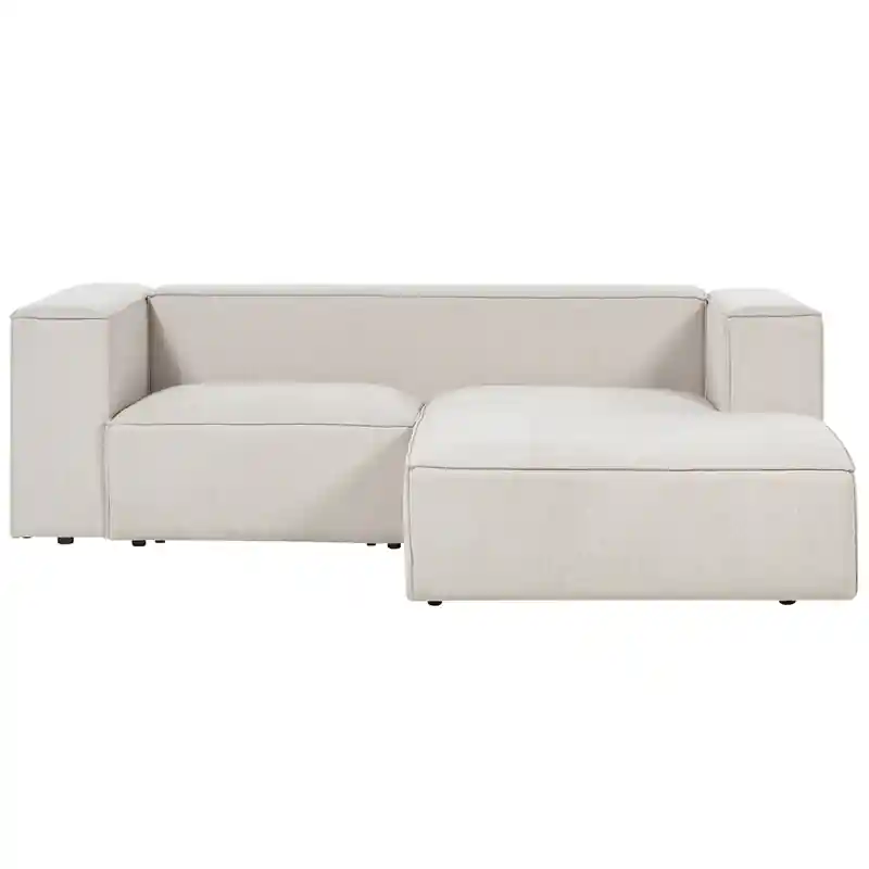VERNON - Hoekbank 2-zits - Lichtbeige - Linkszijdig - Polyester Merkproduct