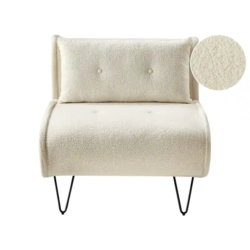 VESTFOLD - Slaapbank 1-zits - Lichtbeige - Bouclé Weekendaanbieding