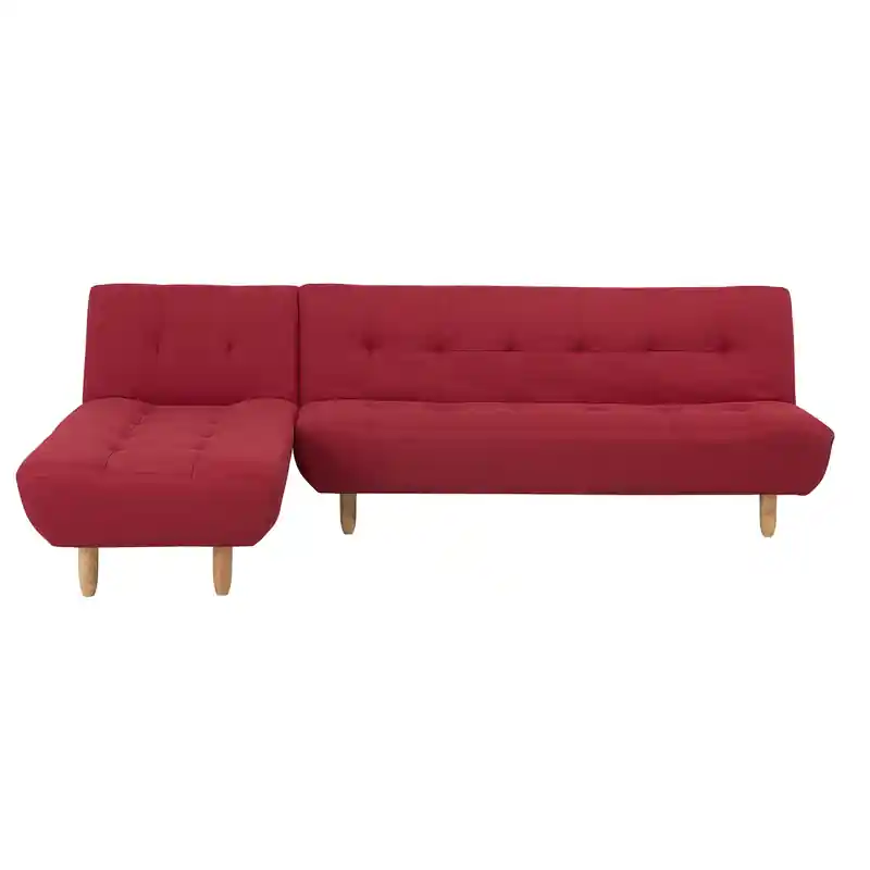 ALSTEN - Hoekslaapbank - Rood - Rechterzijde - 257 cm - Polyester Nieuw Model