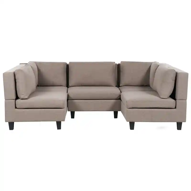 UNSTAD - Modulaire bank - Bruin - 5-zits - Polyester Favoriet