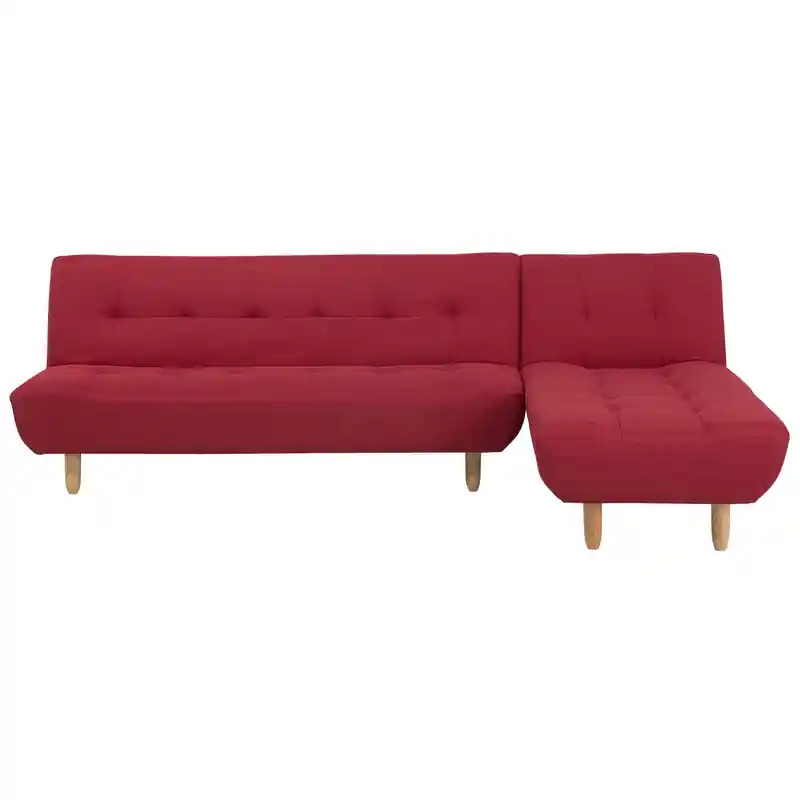 ALSTEN - Hoekslaapbank - Rood - Linkerzijde - 257 cm - Polyester Lage Kosten