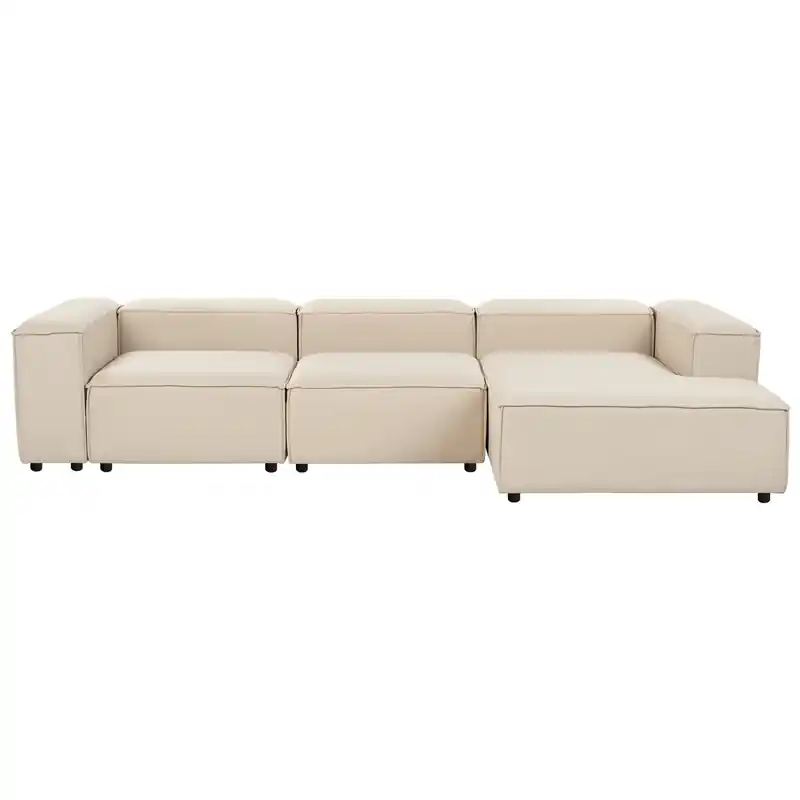 ARDAL - Vierzitsbank - Beige - Linkszijdig - Polyester Op = Op