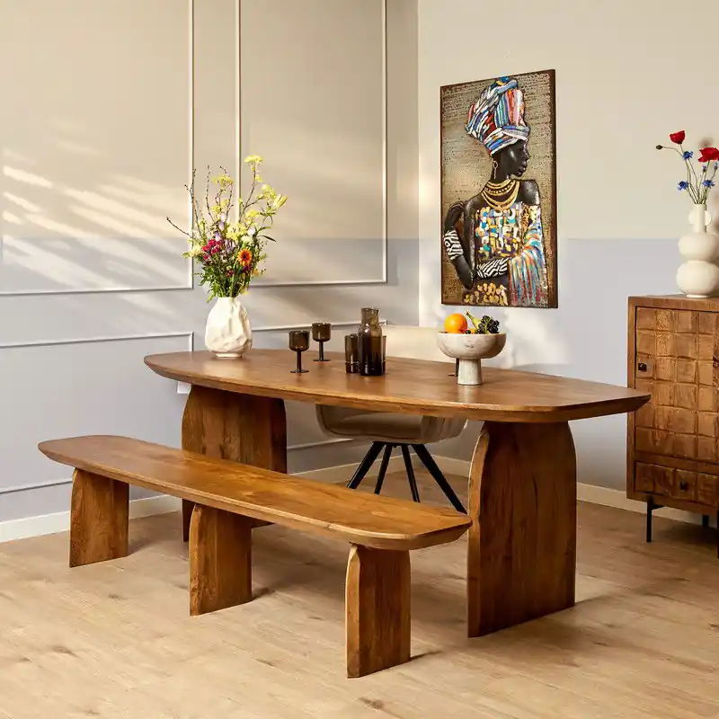 Starfurn - Eetkamerbank Tense - Bruin - 38x180x45 cm Garantie Inbegrepen