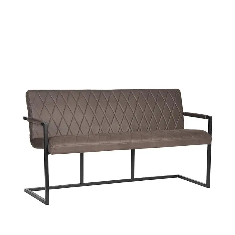 LABEL51 Eetkamerbank Denmark - Antraciet - Microfiber - 155 cm Superprijs