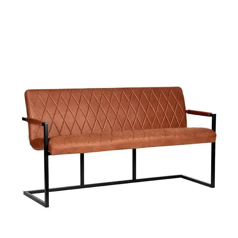 LABEL51 Eetkamerbank Denmark - Cognac - Microfiber - 155 cm Alleen Vandaag
