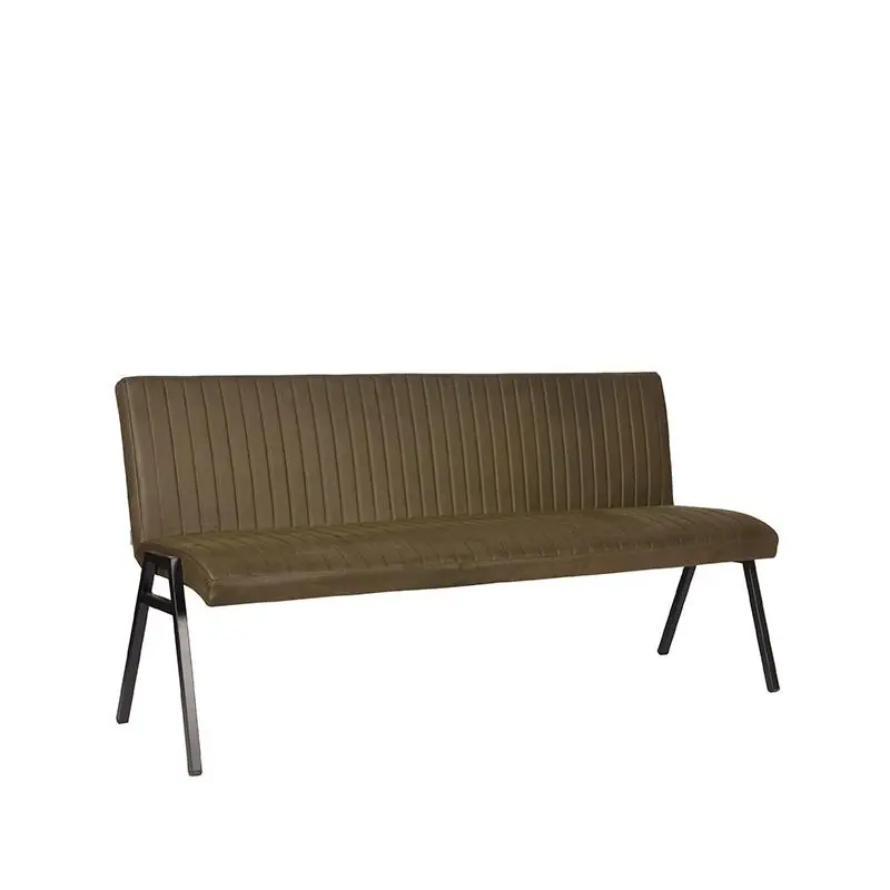 LABEL51 Eetkamerbank Matz - Army green - Microfiber - 175 cm Premium