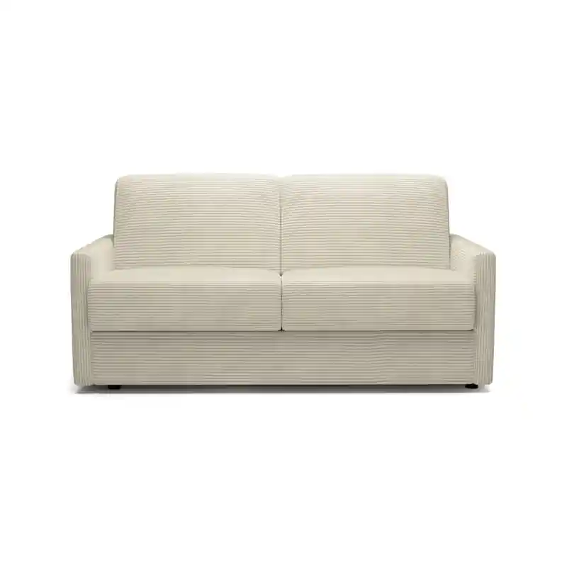 3-zitsbank in ivoorkleurig ribfluweel omvormbaar tot bed van 140x190 cm - GIULIA Gecertificeerd