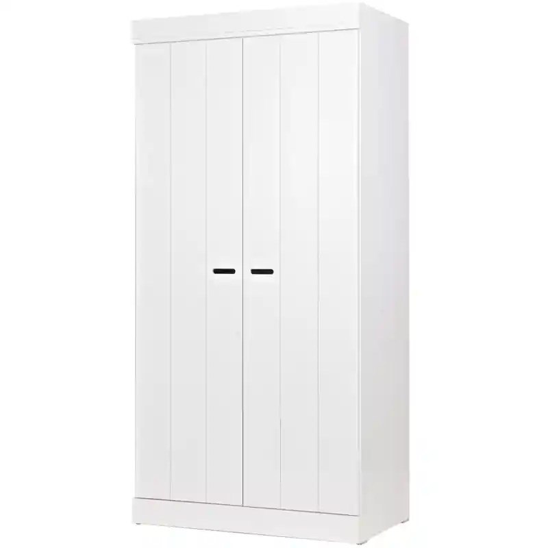 Favoriet WOOOD Connect Kledingkast 2-Deurs - Grenen - Wit - 195x94x53