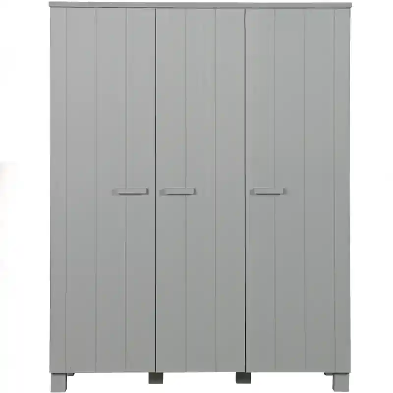 WOOOD Dennis 3-Deurs Kast - Grenen - Betongrijs - 202x158x55 Exclusief