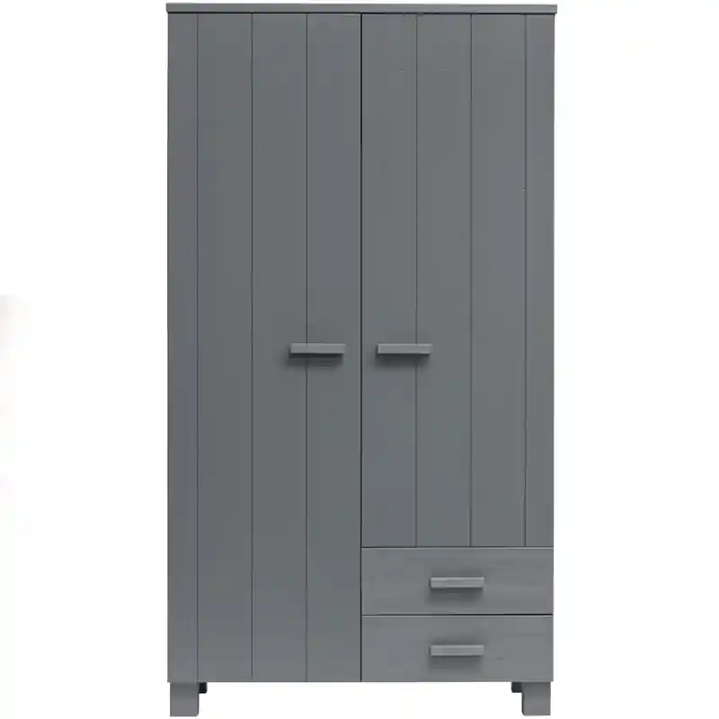 WOOOD Dennis Kast Met Laden - Grenen - Staal Grijs - 202x111x55 Bestel Nu