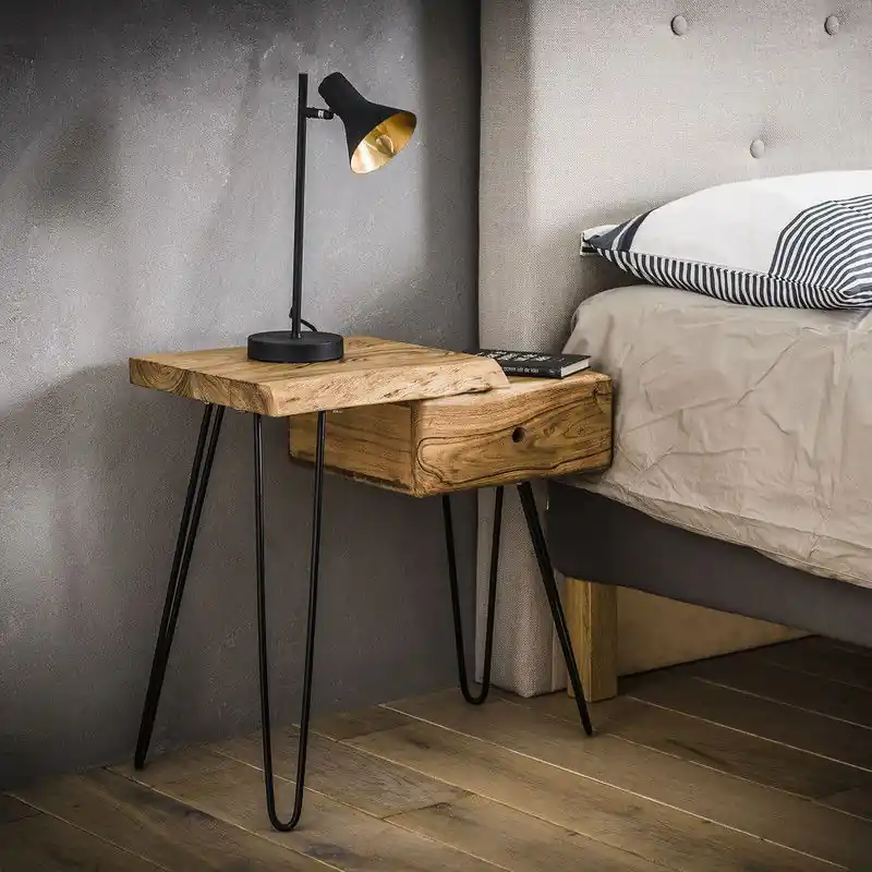 Hoyz - Nachtkastje - Edge L - Bruin - Bedtafel Speciale Aanbieding