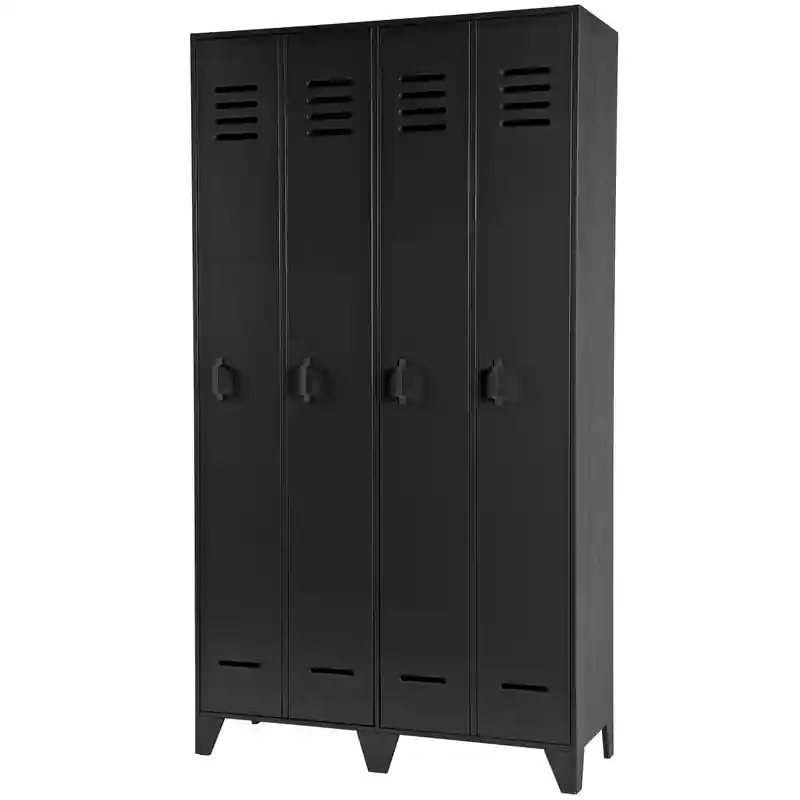 Favoriet WOOOD Stijn Kledingkast 2-Deurs - Grenen - Zwart - 103x187x40