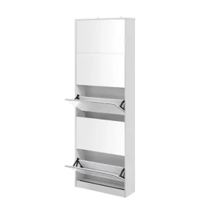 Feel Furniture - Schoenenkast met spiegel - 5 Laden - Wit Gereduceerde Prijs