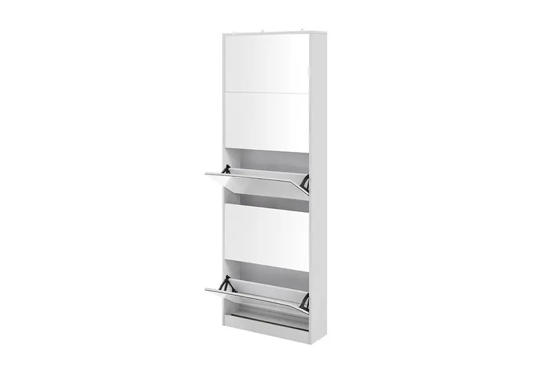 Feel Furniture - Schoenenkast met spiegel - 5 Laden - Wit Gereduceerde Prijs
