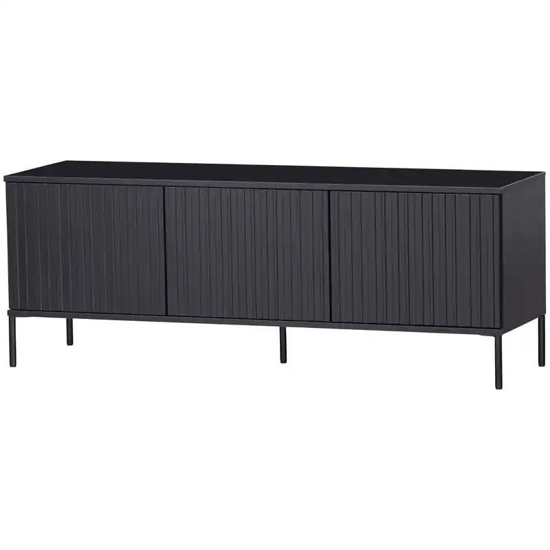 Gereduceerde Prijs WOOOD New Gravure Tv Meubel - Grenen - Zwart - 56x150x44