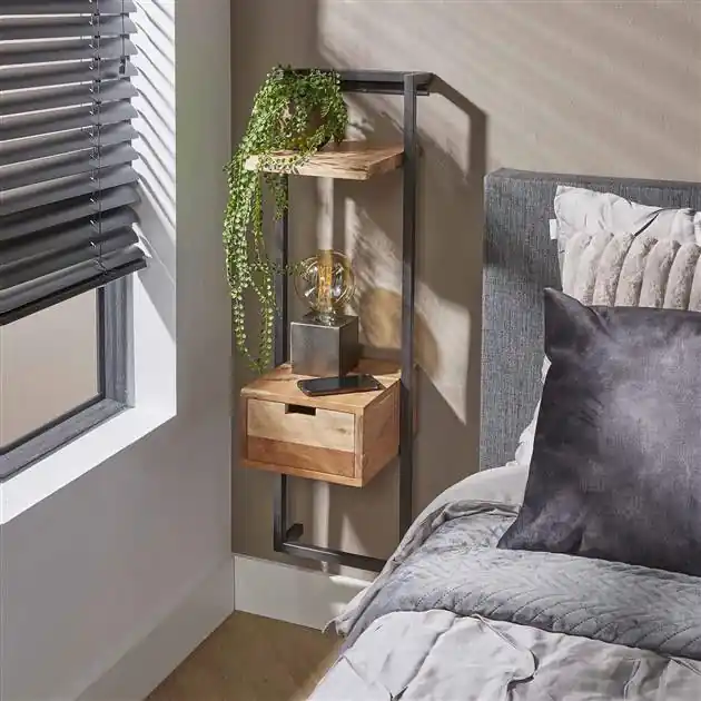 Finale Uitverkoop Hoyz - Nachtkastje Air Solid XS - Massief Acacia Naturel