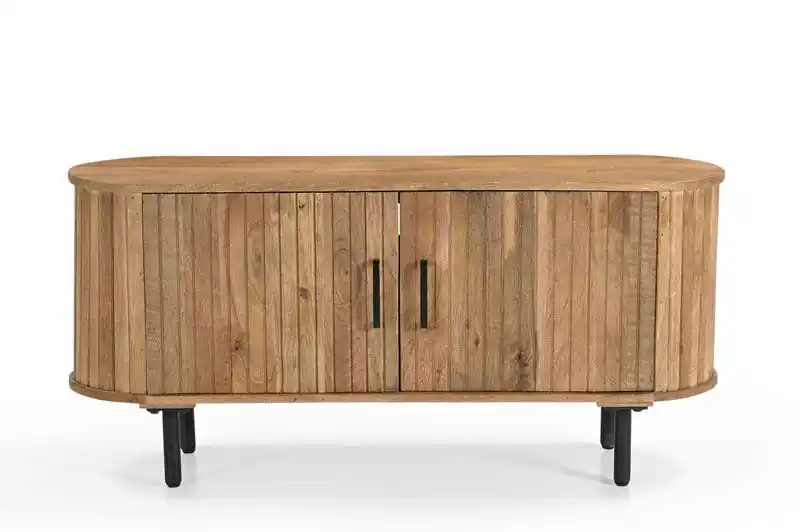 Tv-meubel Naturel - Mangohout - 120cm - Tv-meubel Merel Op = Op
