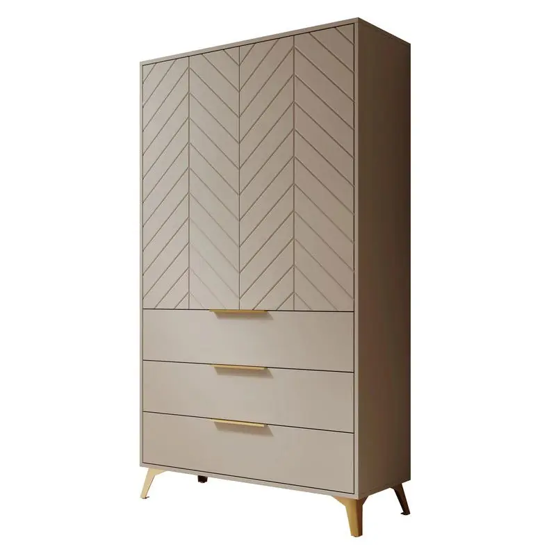 Meubella - Kledingkast Xiano - Beige - 103 cm Populair