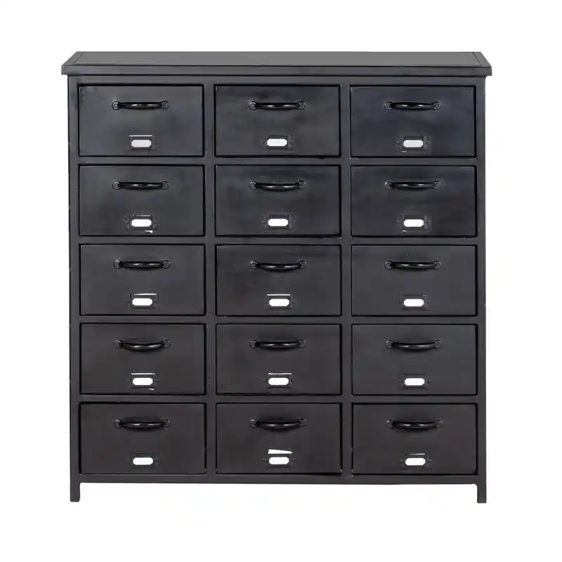 Ladekast Zwart 15 Laden - Metaal - 88x37x88cm - Giga Meubel Nu Kopen