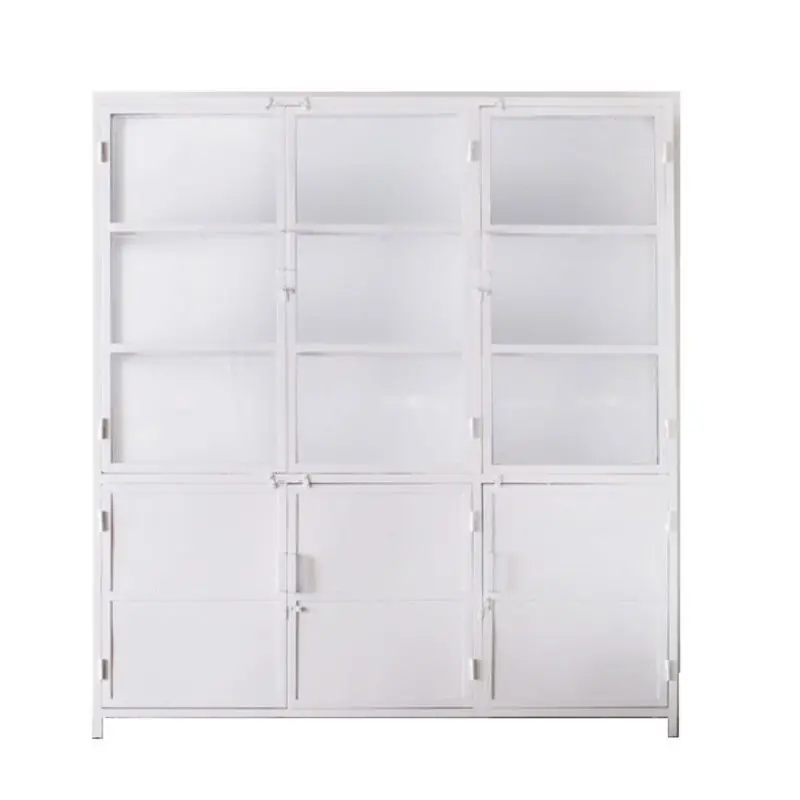 Giga Meubel Vitrinekast Wit Metaal - 200x40x220cm - Lotte Koop Online