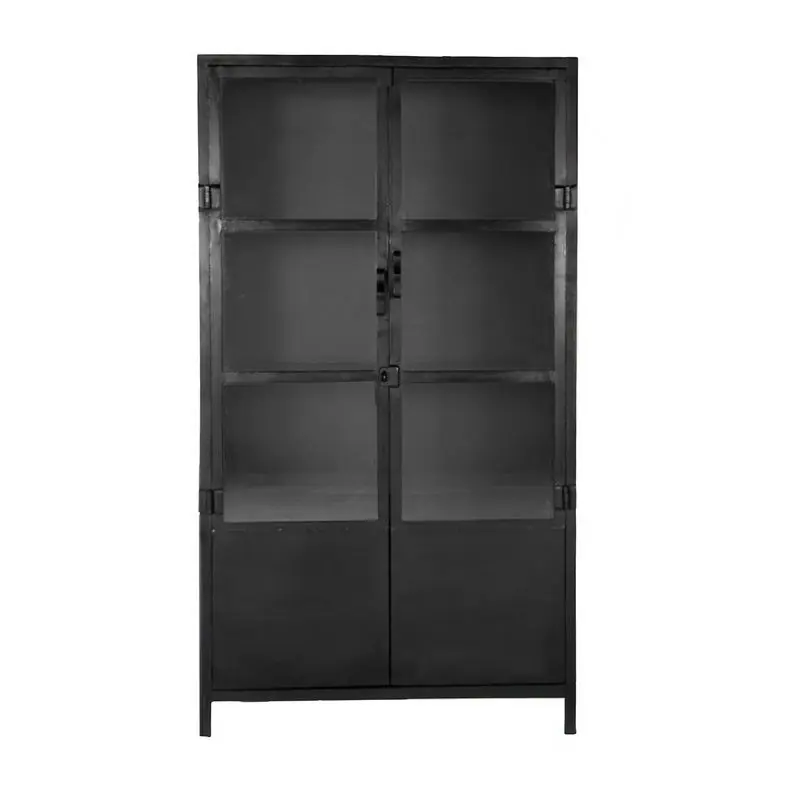 Boekenkast Zwart Metaal - 2-deurs - 100x43x180cm - Big - Giga Meubel Beperkt Aanbod