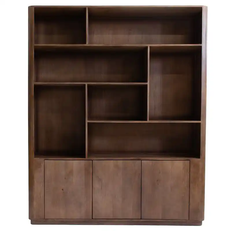 Gecertificeerd Wandkast Donkerbruin Mangohout - 180x45x220cm - Finn