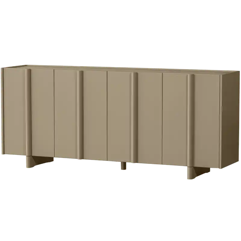 WOOOD Basu Dressoir - Grenen - Mud - 85x200x46 Budget