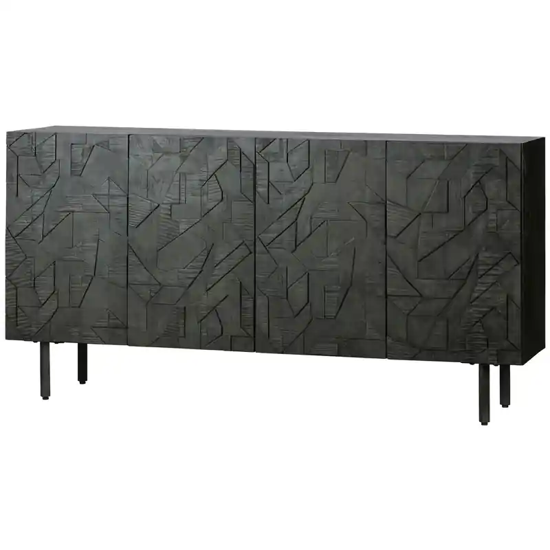Fabrieksprijs WOOOD Counter Dressoir - Hout - Zwart - 83x160x40