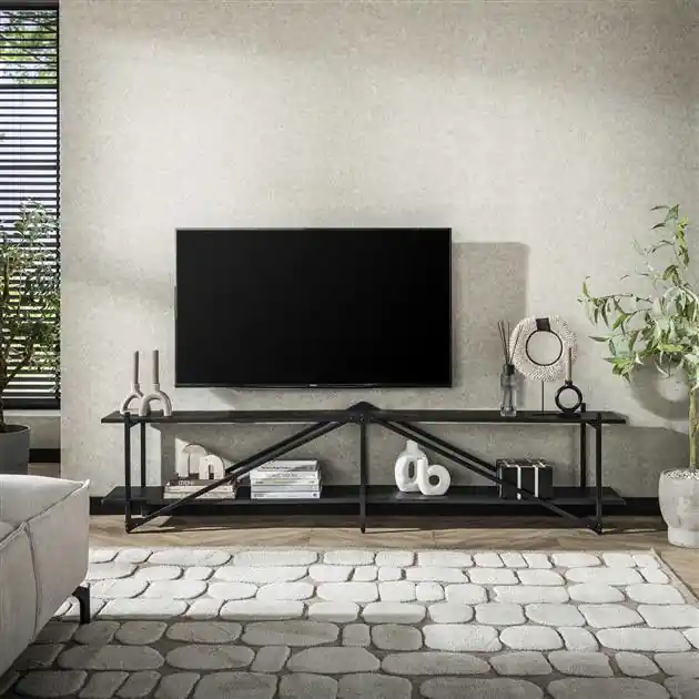 Hoyz Collection - TV-meubel 220cm XL Piega - Grijs Bulkbestelling
