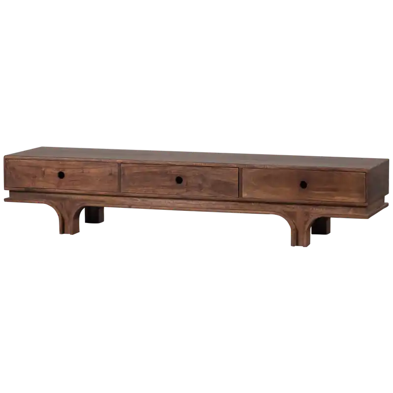 WOOOD Staes Tv-Meubel - Mangohout - Walnoot - 37x180x45 Snelle Levering