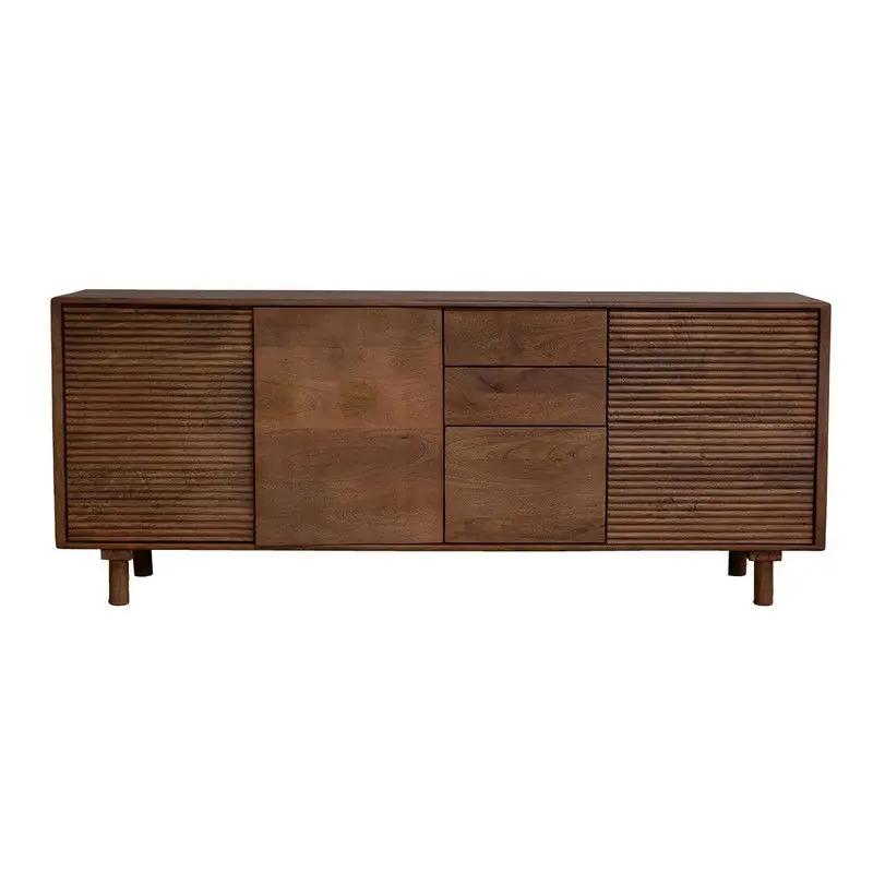 Handgemaakt Dressoir Naturel Mangohout - 3 Deuren - 200x40x80cm - Carlien