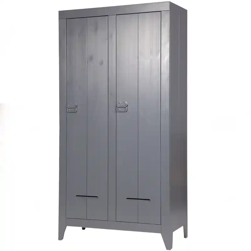 WOOOD Kluiskast - Grenen Geborsteld - Staal Grijs - 190x95x44 Goedkoop
