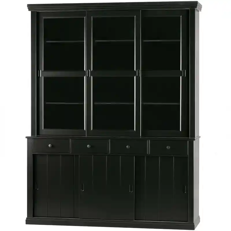 WOOOD Lagos Buffetkast - Grenen - Zwart - 214x166x48 Goedkoop