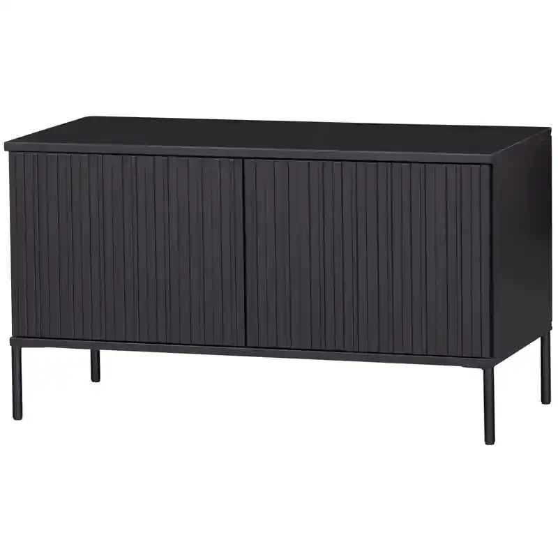 Seizoensaanbieding WOOOD New Gravure Tv Meubel - Grenen - Zwart - 56x100x44