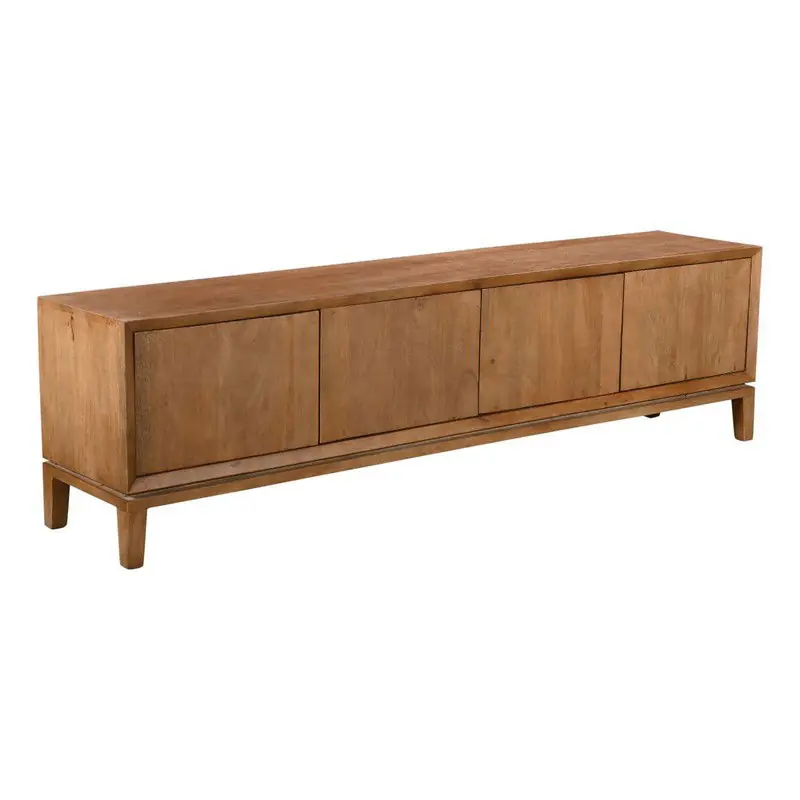 Tv-Meubel Lichtbruin Mangohout - 4 Deurs - 200x40x55cm - Juno Koop Vandaag