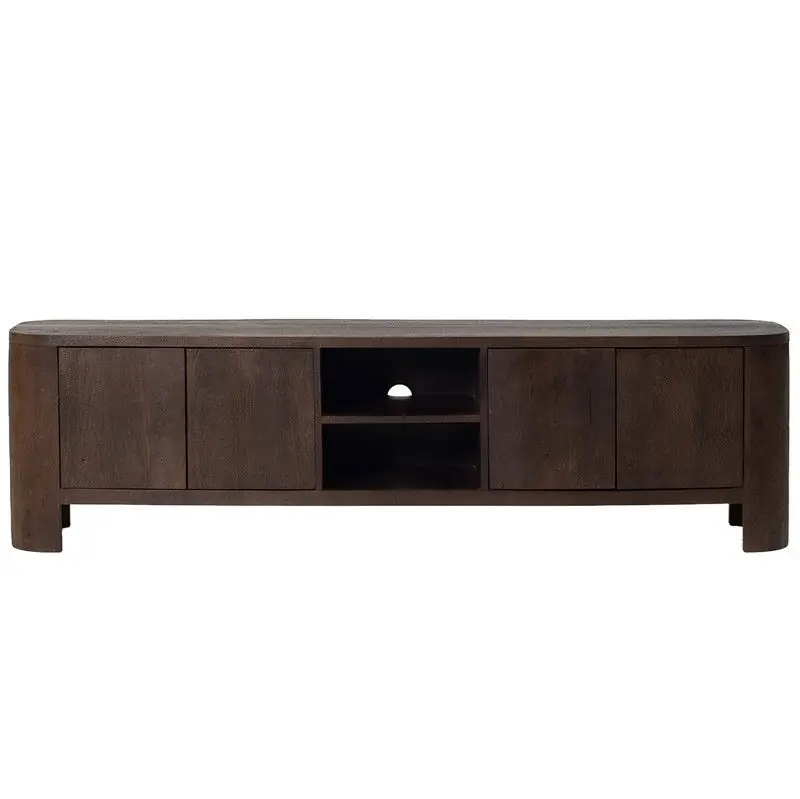Lage Prijs Tv Meubel Donkerbruin Mangohout - 200x40x55cm - Mitchel
