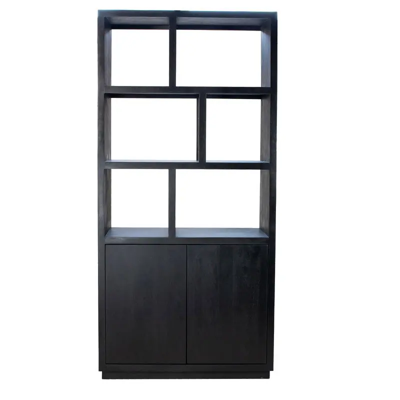Beperkt Aanbod Vakkenkast Zwart - 100x45x210cm - Mangohout - Kast Luxurious