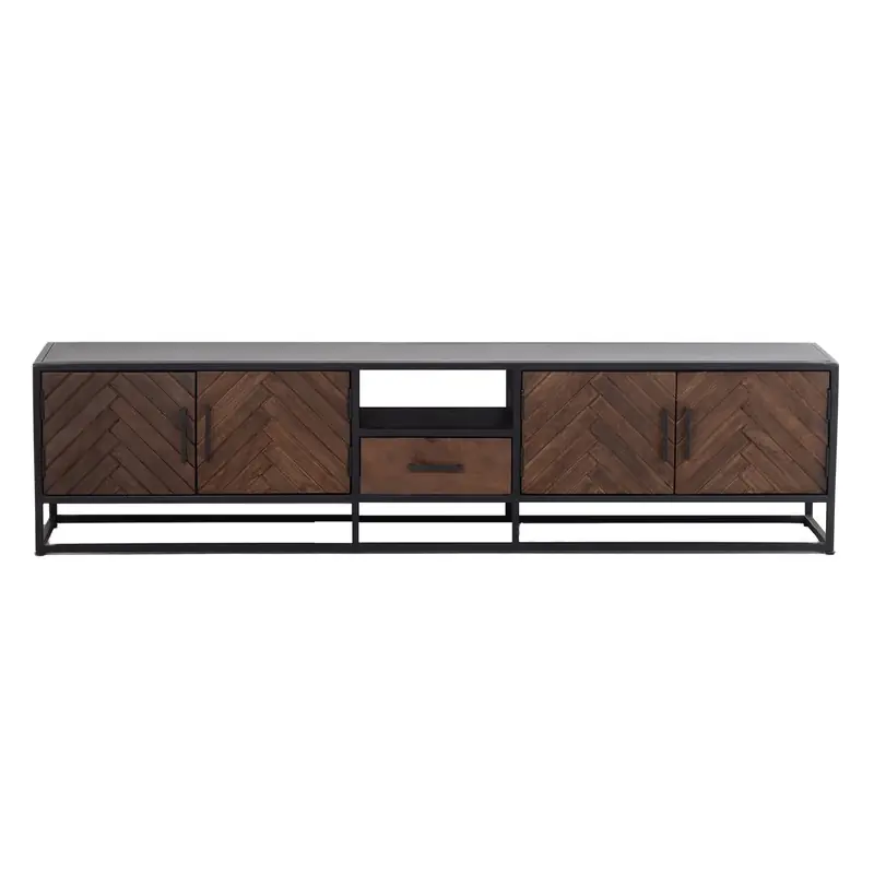Bulkbestelling Tv Meubel Bruin - Visgraat - 250cm - Mangohout - Kast Isa