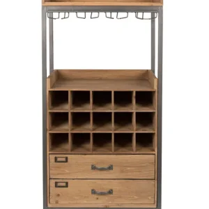 Plaats Bestelling Housecraft Living Edgar Wijnkast/ Drankkast/ Barkast Hout Bruin